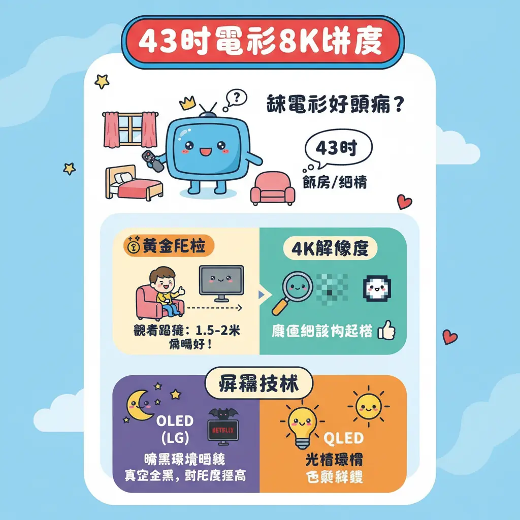 43吋電視比較 - 8K