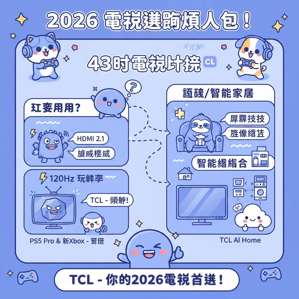43吋電視比較 - TCL