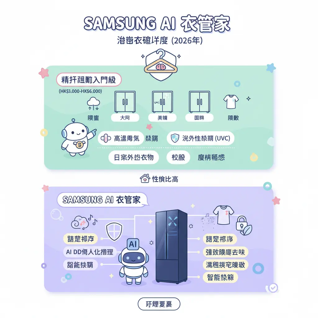 消毒衣櫃比較 - SAMSUNG AI 衣管家