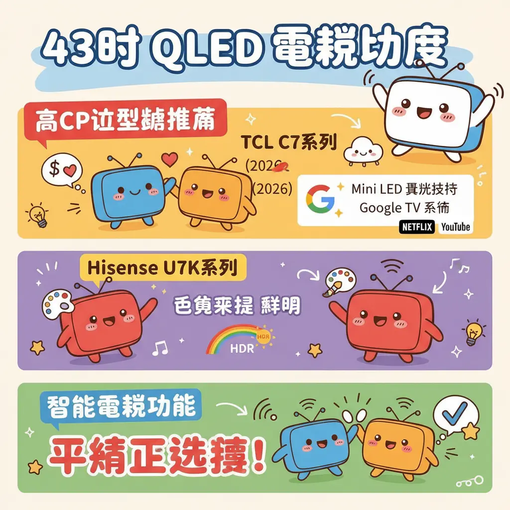 43吋電視比較 - QLED